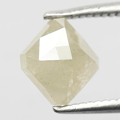 1.14 CT Asscher cut Loose Earth Mined Diamond 5.80 x 5.70 MM Natural Misty Green Rustic Diamond