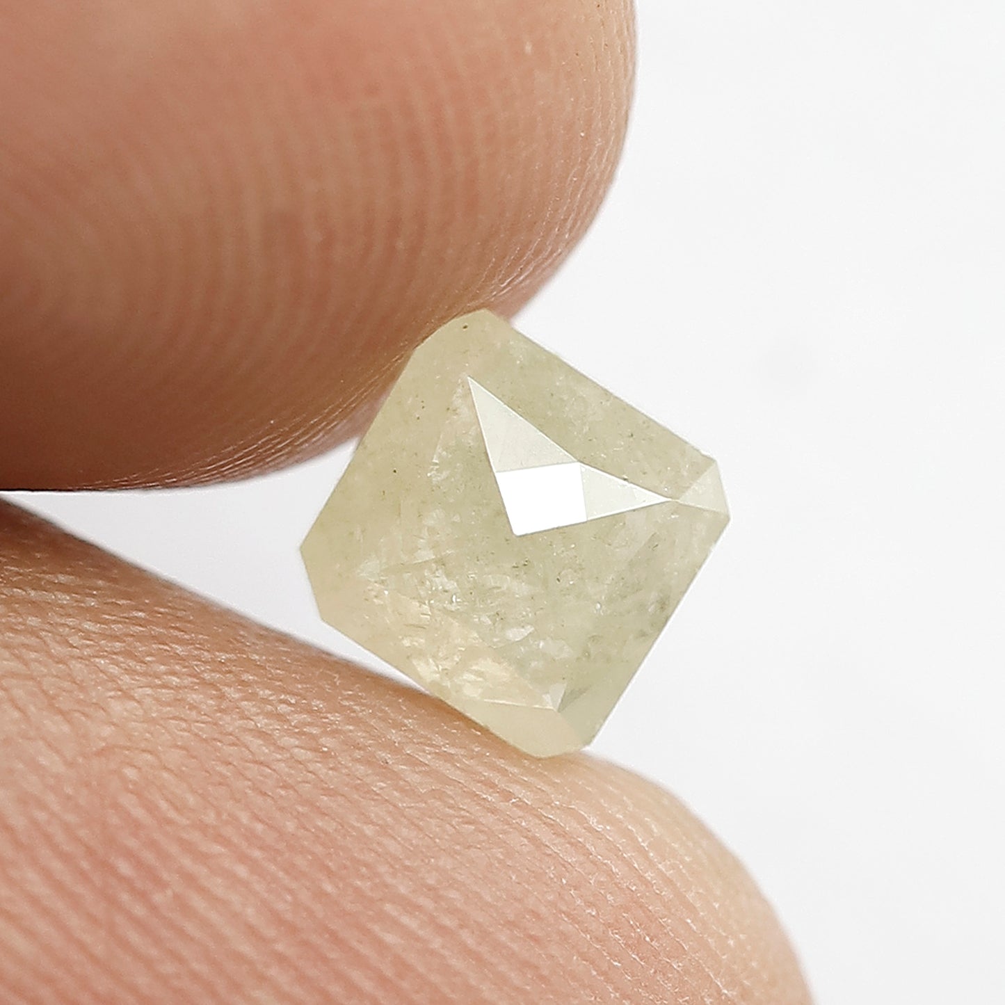 1.14 CT Asscher cut Loose Earth Mined Diamond 5.80 x 5.70 MM Natural Misty Green Rustic Diamond