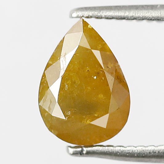 1.40 CT Pear Shape Loose Diamond, Natural Yellow Earth Mined Rustic Diamond For Pear Diamond Ring