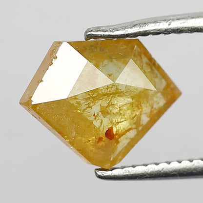 1.66 CT, 7 mm  Modified Cut Natural Yellowish Loose Diamond For Unique Ring