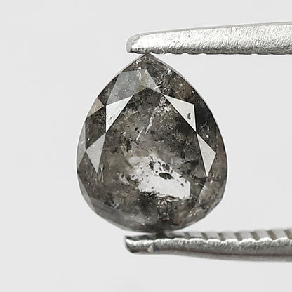 1.05 CT 7 MM pear Shape Black Grey Color Diamond Loose Natural Diamond for Ring