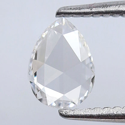 Natural 0.36 Ct Pear Rose Cut Diamond, 6.10 x 4.40 mm Loose Conflict Free Diamond for Minimalist Jewelry