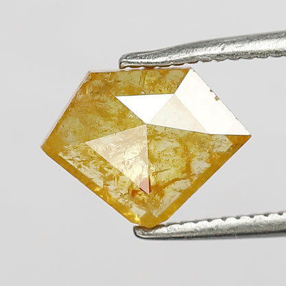 1.66 CT, 7 mm  Modified Cut Natural Yellowish Loose Diamond For Unique Ring