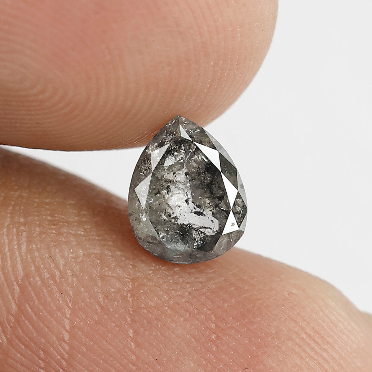 1.05 CT 7 MM pear Shape Black Grey Color Diamond Loose Natural Diamond for Ring
