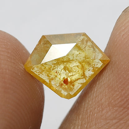 1.66 CT, 7 mm  Modified Cut Natural Yellowish Loose Diamond For Unique Ring