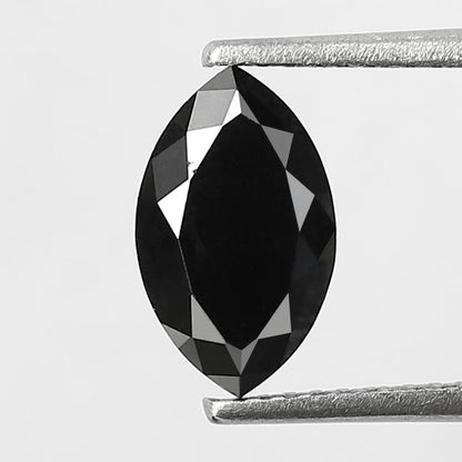 1.82 Carat Marquise Black Diamond, Heated Jet Black, 10mm Earth-Mined