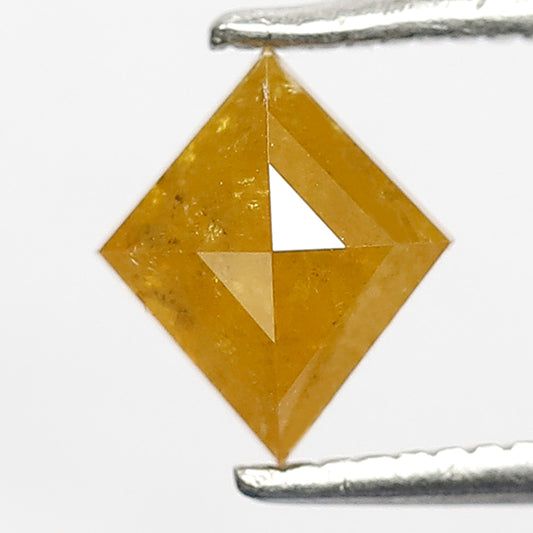 0.85 CT Kite Shape Rustic Diamond, Natural Yellow 7.20 MM Ethically Sourced Loose Diamond For Pendant and Wedding Band