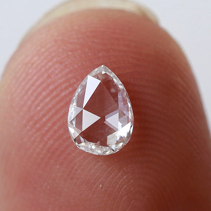 Natural 0.36 Ct Pear Rose Cut Diamond, 6.10 x 4.40 mm Loose Conflict Free Diamond for Minimalist Jewelry