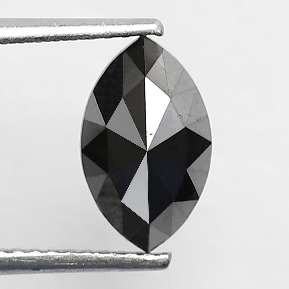 1.82 Carat Marquise Black Diamond, Heated Jet Black, 10mm Earth-Mined