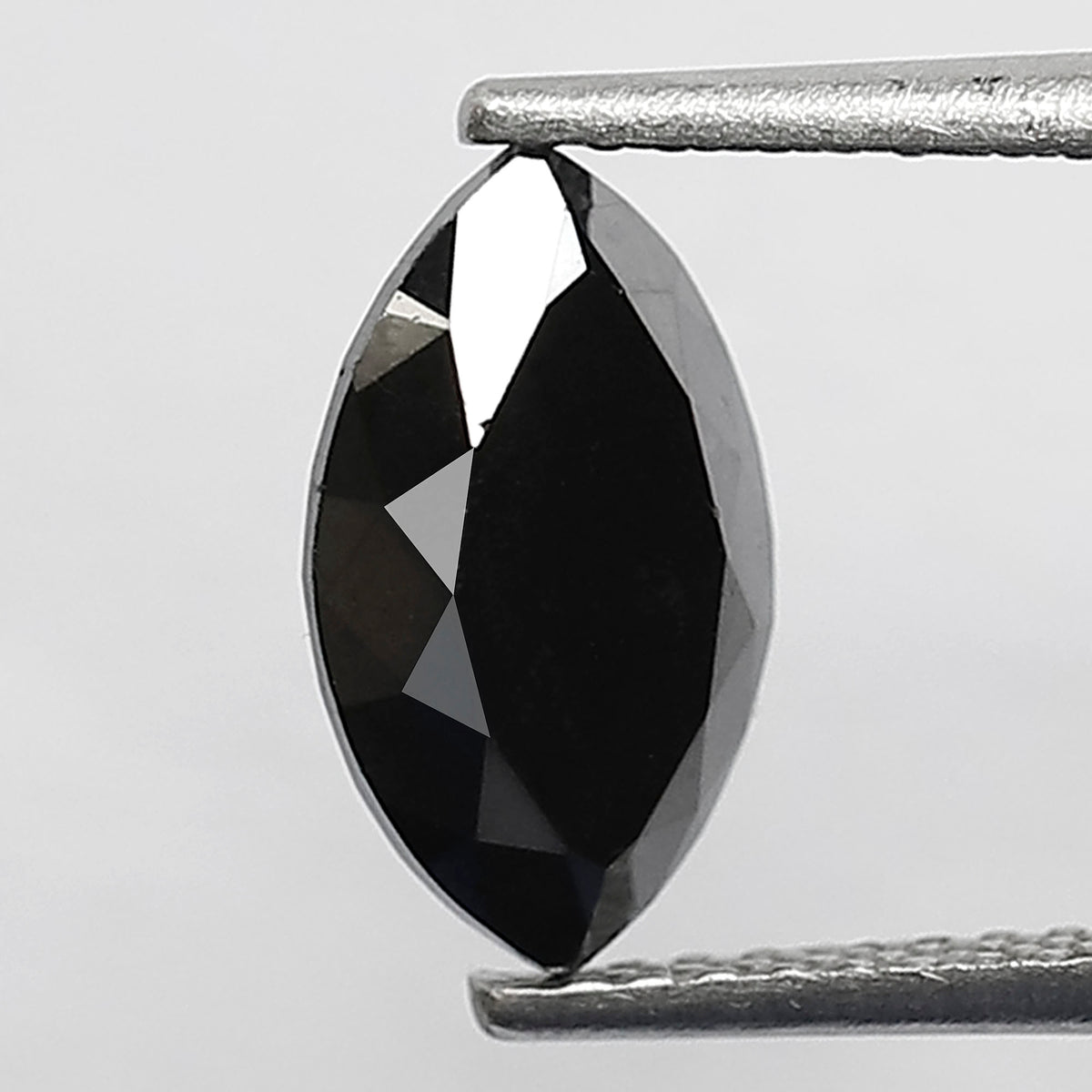 1.82 Carat Marquise Black Diamond, Heated Jet Black, 10mm Earth-Mined