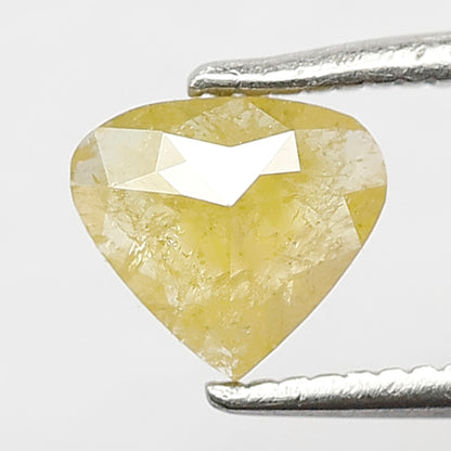 0.73 Ct Heart Shape Yellow Translucent Rustic Diamond | Natural Ethical Loose Diamond for Proposal Ring