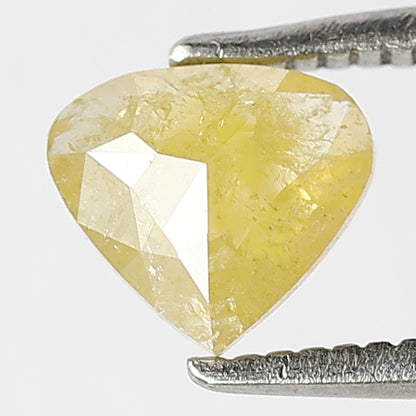 0.73 Ct Heart Shape Yellow Translucent Rustic Diamond | Natural Ethical Loose Diamond for Proposal Ring