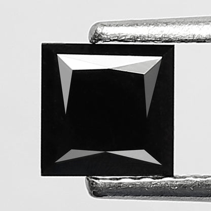 Princess Cut Black Diamond, 0.86 Carat, Heated, 5.00mm, Natural Earth-Mined