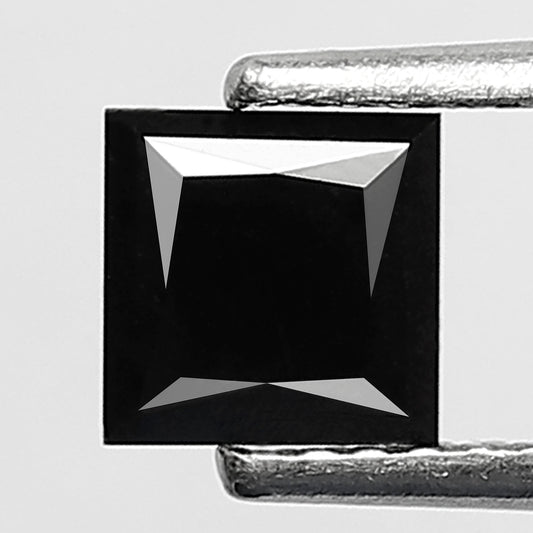 Princess Cut Black Diamond, 0.86 Carat, Heated, 5.00mm, Natural Earth-Mined