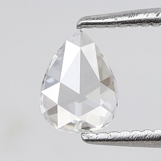 Natural 0.36 Ct Pear Rose Cut Diamond E VVS, Loose Earth Mined Diamond for Custom Jewelry, Dainty Ring Stone