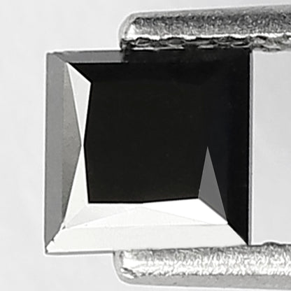 Princess Cut Black Diamond, 0.86 Carat, Heated, 5.00mm, Natural Earth-Mined