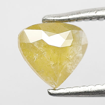 0.73 Ct Heart Shape Yellow Translucent Rustic Diamond | Natural Ethical Loose Diamond for Proposal Ring