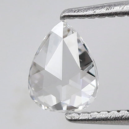 Natural 0.36 Ct Pear Rose Cut Diamond E VVS, Loose Earth Mined Diamond for Custom Jewelry, Dainty Ring Stone