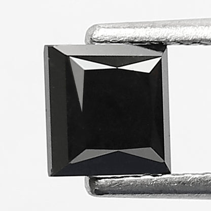Princess Cut Black Diamond, 0.86 Carat, Heated, 5.00mm, Natural Earth-Mined