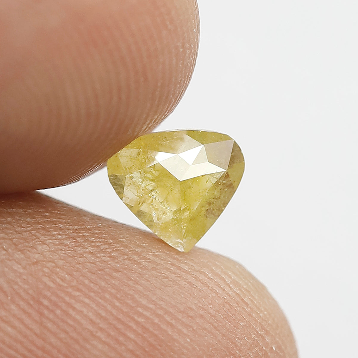 0.73 Ct Heart Shape Yellow Translucent Rustic Diamond | Natural Ethical Loose Diamond for Proposal Ring
