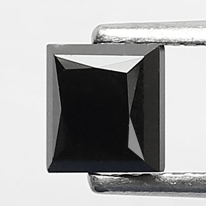 Princess Cut Black Diamond, 0.86 Carat, Heated, 5.00mm, Natural Earth-Mined