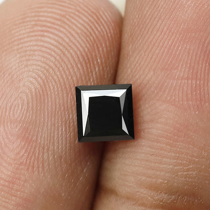 Princess Cut Black Diamond, 0.86 Carat, Heated, 5.00mm, Natural Earth-Mined