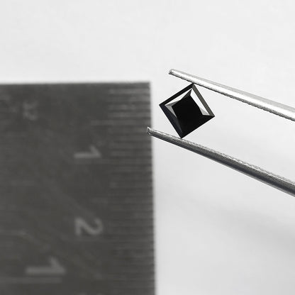 Princess Cut Black Diamond, 0.86 Carat, Heated, 5.00mm, Natural Earth-Mined