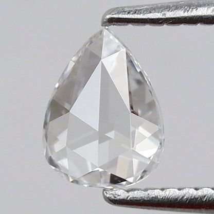 Natural 0.36 Ct Pear Rose Cut Diamond E VVS, Loose Earth Mined Diamond for Custom Jewelry, Dainty Ring Stone
