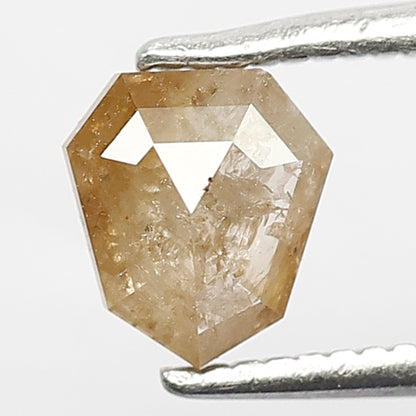 0.70 CT Shield Cut Loose Rustic Diamond, 6.10 MM Natural Brownish Translucent Ethical Diamond