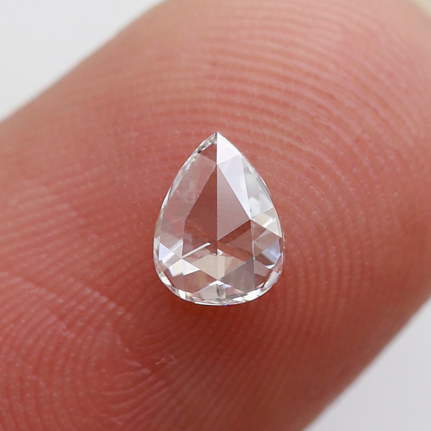 Natural 0.36 Ct Pear Rose Cut Diamond E VVS, Loose Earth Mined Diamond for Custom Jewelry, Dainty Ring Stone