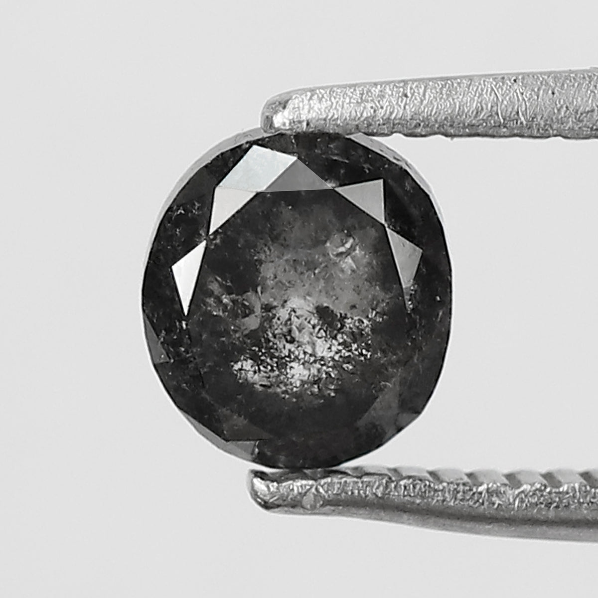 0.93 CT 5.50 MM Oval Shape Black Grey Color Loose Natural Salt and pepper Diamond for her gift