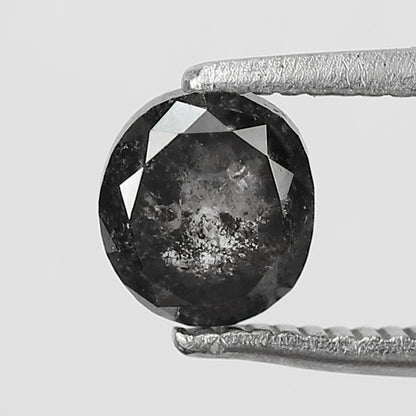 0.93 CT 5.50 MM Oval Shape Black Grey Color Loose Natural Salt and pepper Diamond for her gift