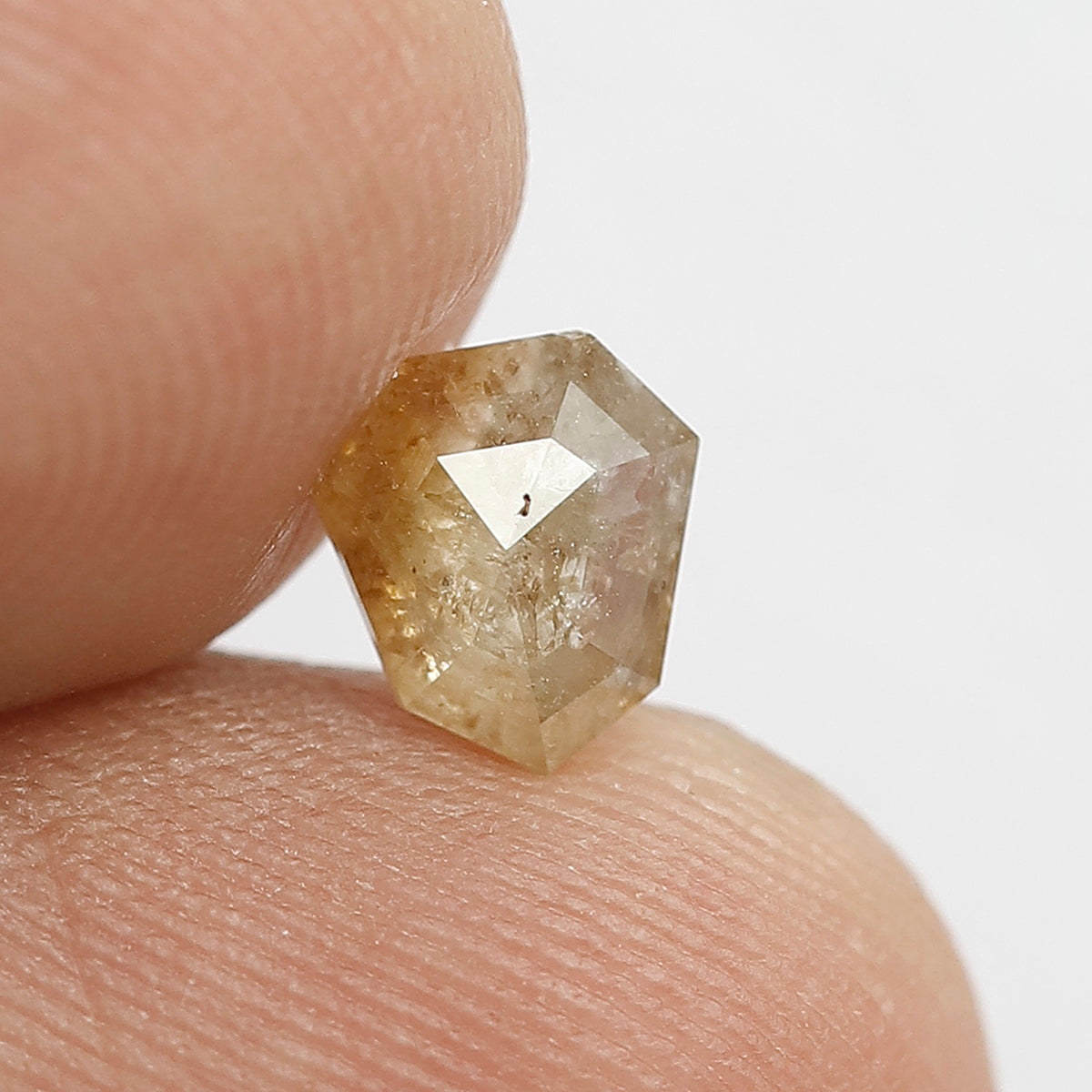 0.70 CT Shield Cut Loose Rustic Diamond, 6.10 MM Natural Brownish Translucent Ethical Diamond