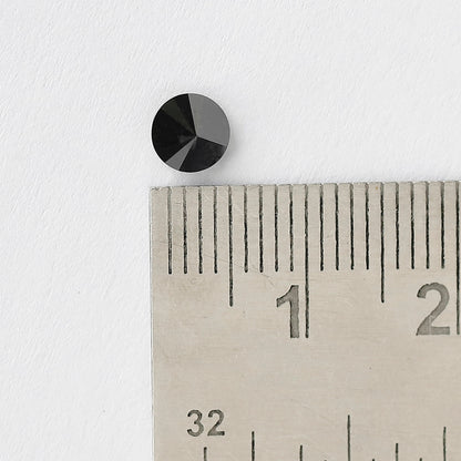 0.68 Carat Round Brilliant Cut Black Diamond, Heated Jet Black, Full Faceted