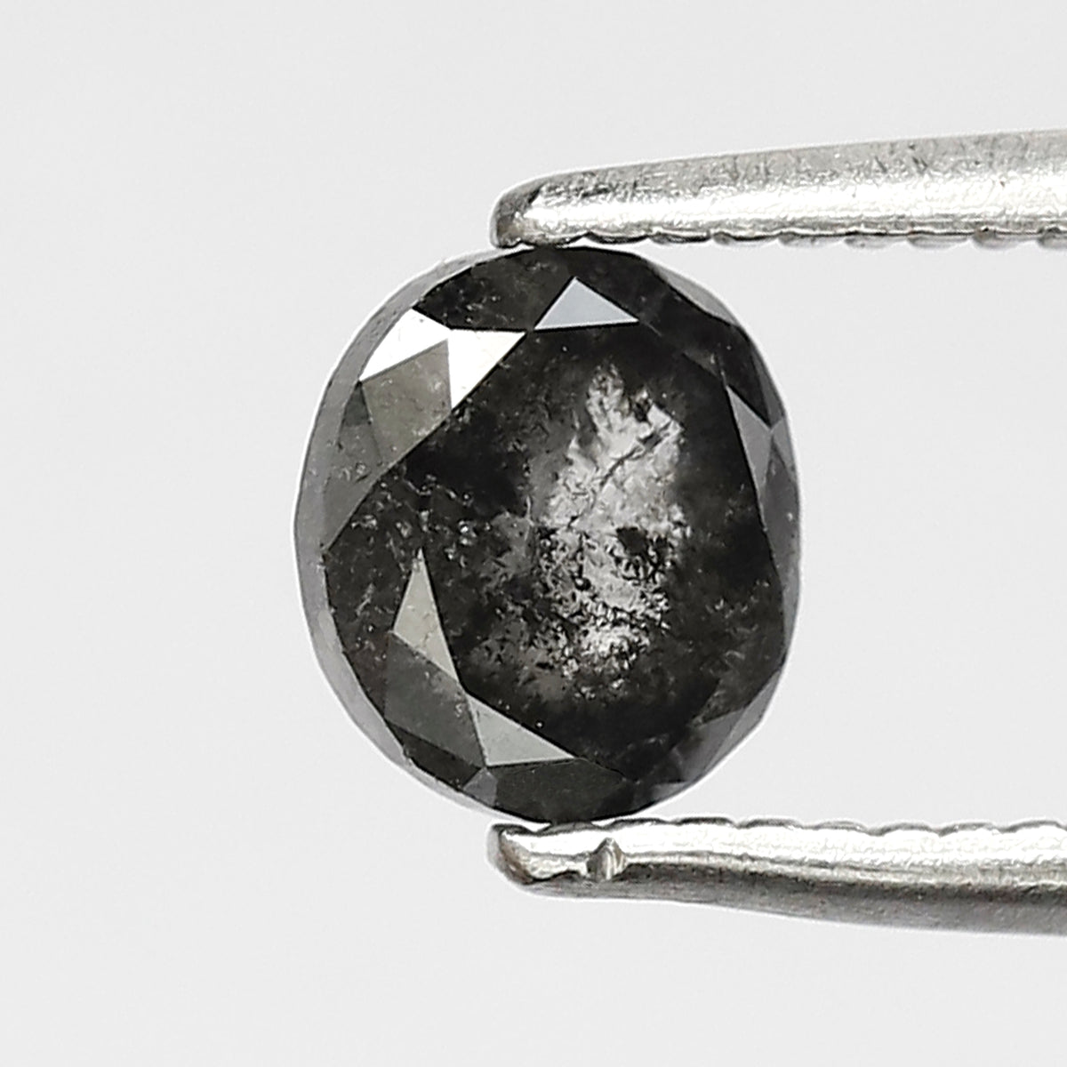 0.93 CT 5.50 MM Oval Shape Black Grey Color Loose Natural Salt and pepper Diamond for her gift