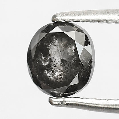 0.93 CT 5.50 MM Oval Shape Black Grey Color Loose Natural Salt and pepper Diamond for her gift