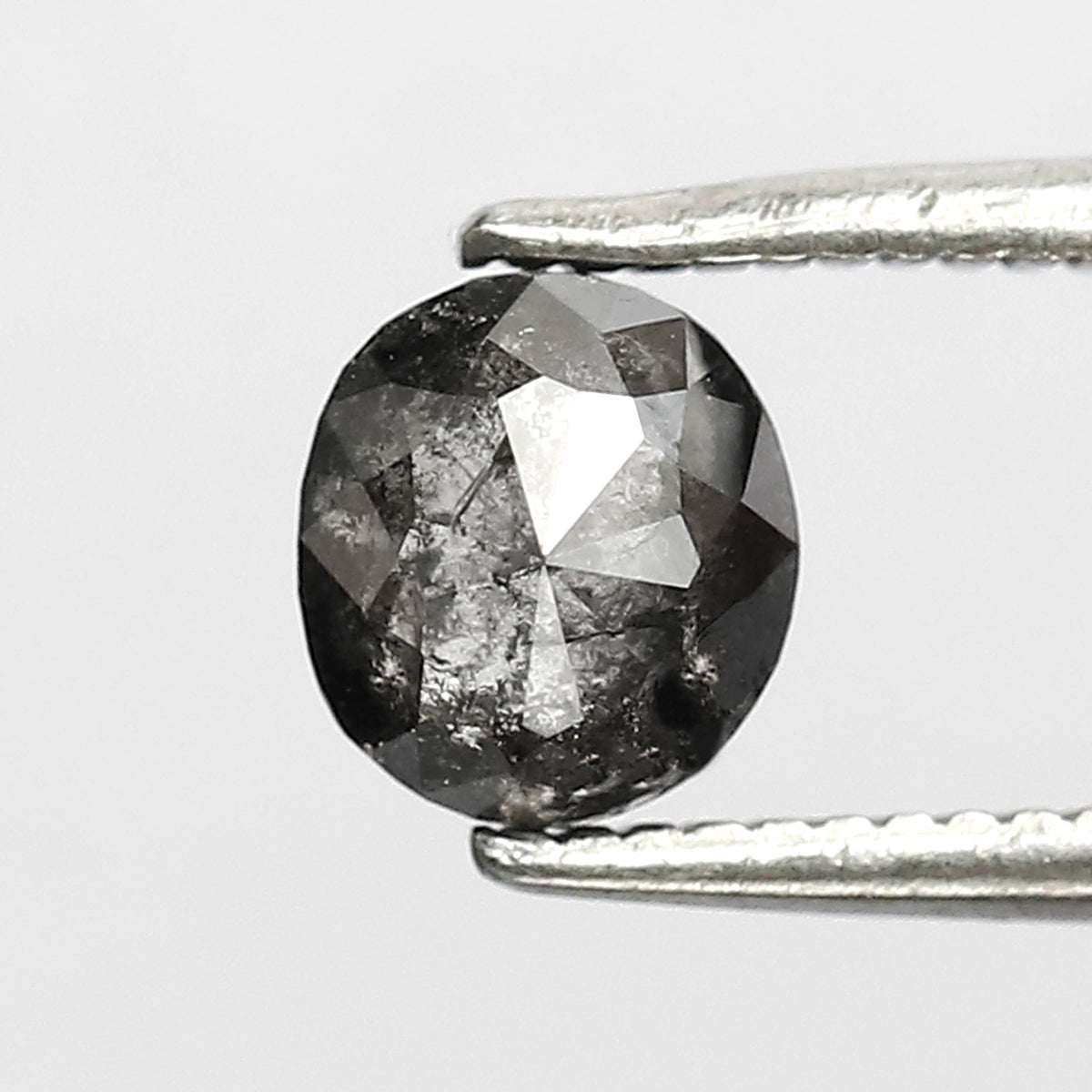 0.93 CT 5.50 MM Oval Shape Black Grey Color Loose Natural Salt and pepper Diamond for her gift