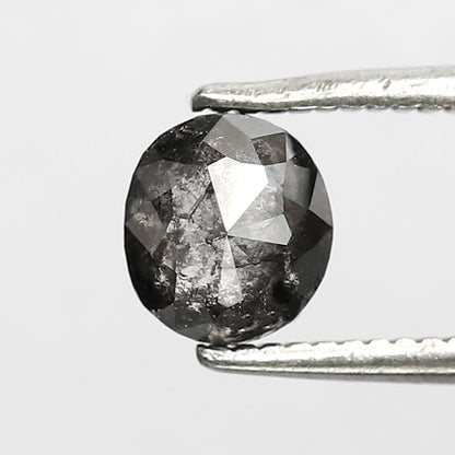 0.93 CT 5.50 MM Oval Shape Black Grey Color Loose Natural Salt and pepper Diamond for her gift