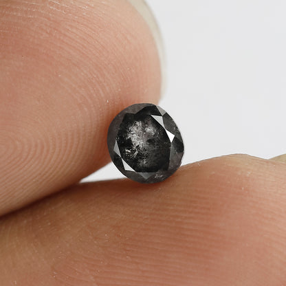 0.93 CT 5.50 MM Oval Shape Black Grey Color Loose Natural Salt and pepper Diamond for her gift