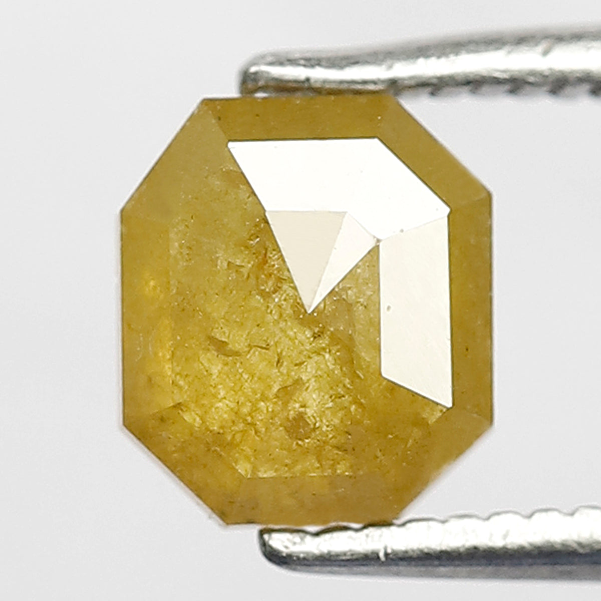 Natural Translucent 1.24 CT Asscher cut Diamond, 6.50 MM Yellowish Earth Mined Conflict Free Rustic Diamond