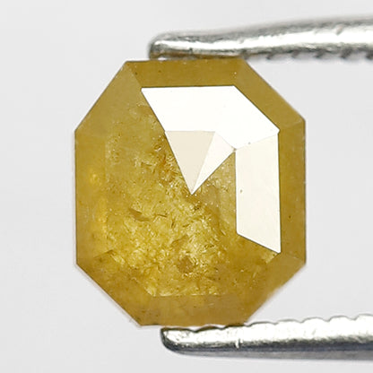 Natural Translucent 1.24 CT Asscher cut Diamond, 6.50 MM Yellowish Earth Mined Conflict Free Rustic Diamond