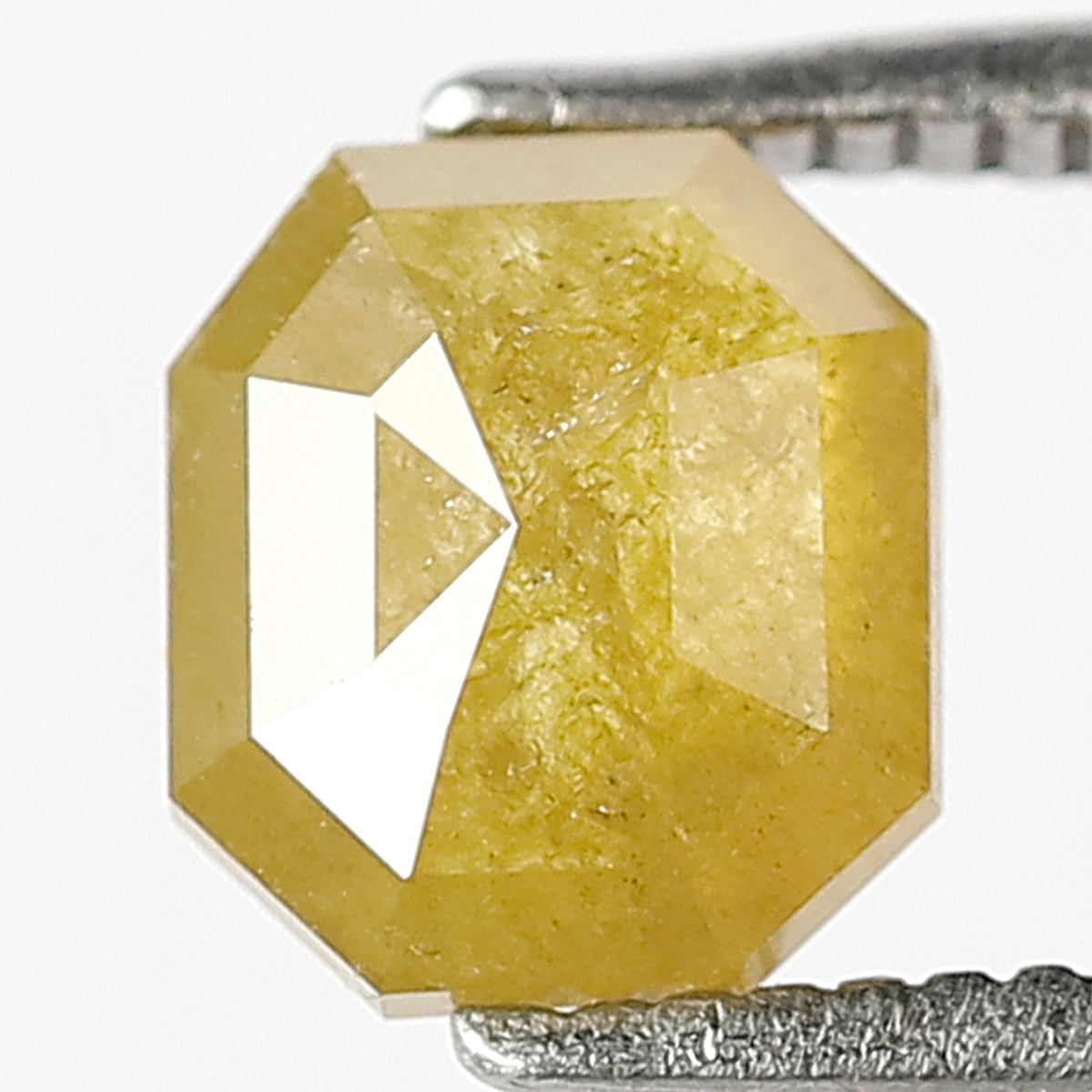Natural Translucent 1.24 CT Asscher cut Diamond, 6.50 MM Yellowish Earth Mined Conflict Free Rustic Diamond