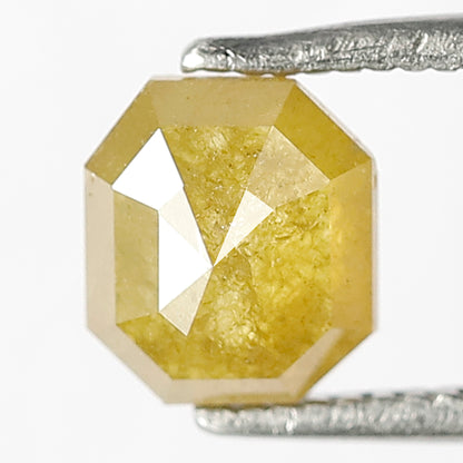 Natural Translucent 1.24 CT Asscher cut Diamond, 6.50 MM Yellowish Earth Mined Conflict Free Rustic Diamond