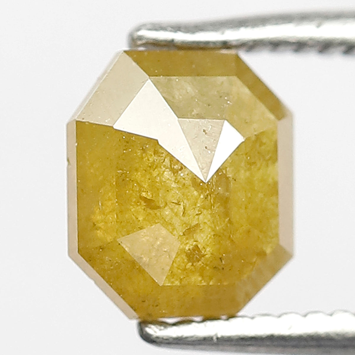 Natural Translucent 1.24 CT Asscher cut Diamond, 6.50 MM Yellowish Earth Mined Conflict Free Rustic Diamond