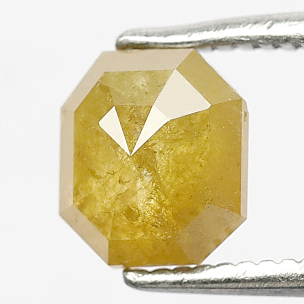 Natural Translucent 1.24 CT Asscher cut Diamond, 6.50 MM Yellowish Earth Mined Conflict Free Rustic Diamond
