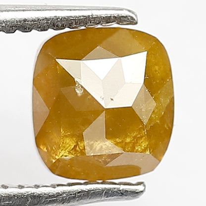 1.20 CT Natural Cushion cut Rustic Diamond, 5.90 MM Ethical Mustered Yellow Loose Diamond