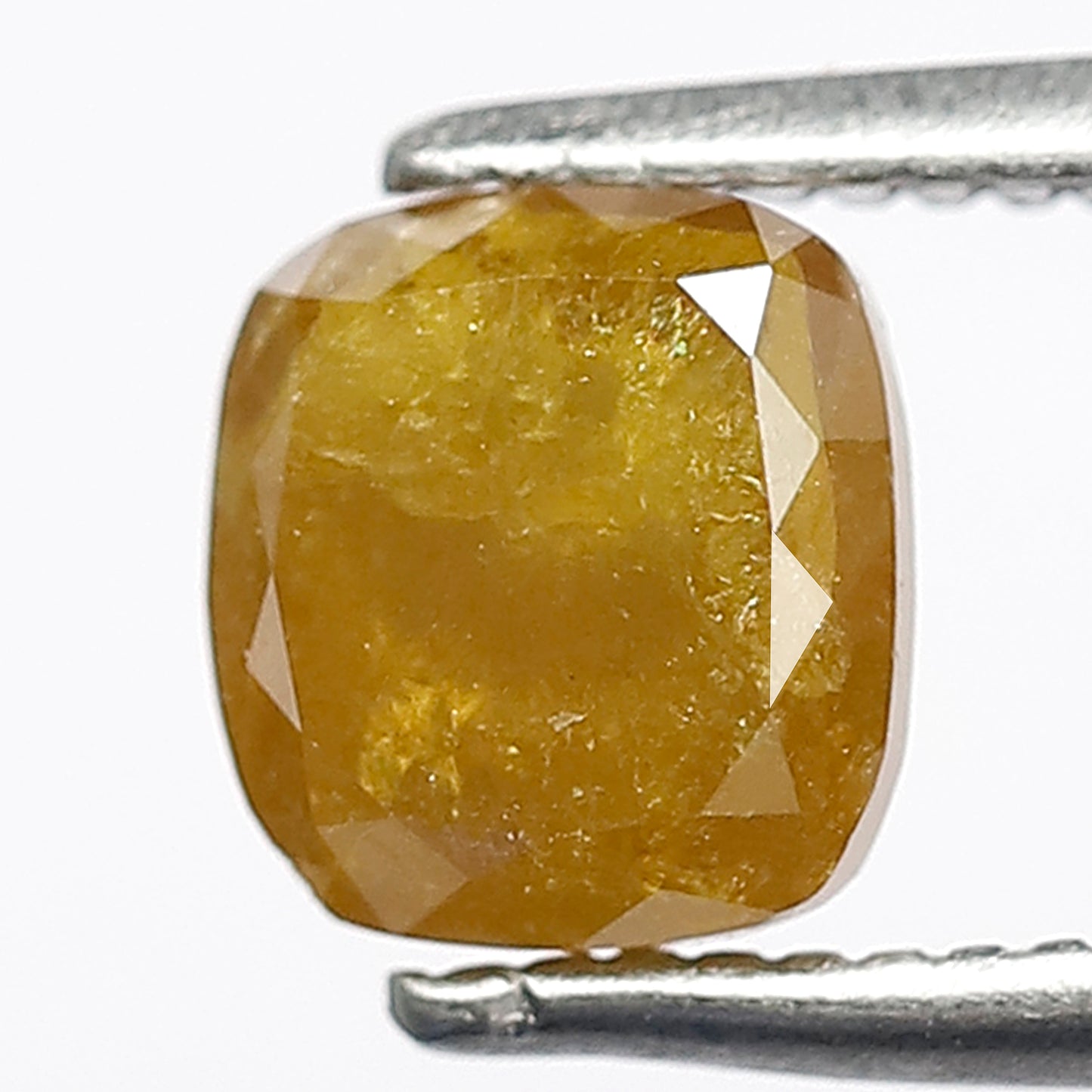 1.20 CT Natural Cushion cut Rustic Diamond, 5.90 MM Ethical Mustered Yellow Loose Diamond