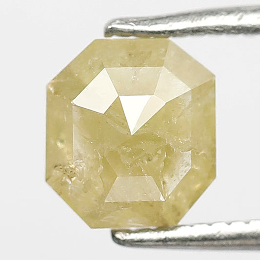 1.06 CT Geometric cut Rustic Natural Diamond, Loose Ethical Translucent Greenish Diamond For Wedding Ring