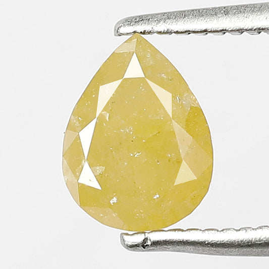 1.23 Ct Pear Shape Rustic Diamond | Natural Yellowish Earth Mined Loose Diamond for Custom Wedding Ring