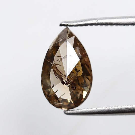 2.06 CT PEAR Shape Natural Loose Diamond, pear shape Champagne color salt and pepper Diamond, 10 mm pear cut Diamond for making wedding ring
